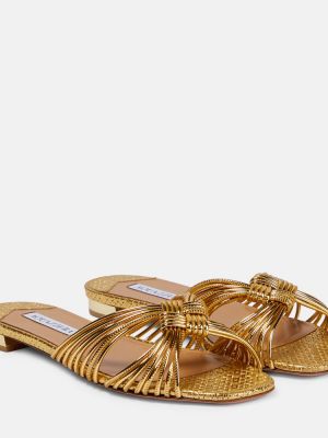 Sandale din piele Aquazzura auriu