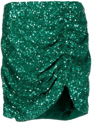Přiléhavé asymetrická sukně s flitry na zip Retrofete - zelená