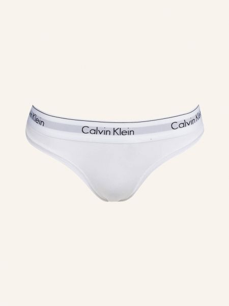 Bavlněné kalhotky string Calvin Klein bílé