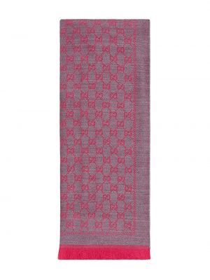 Bufanda de lana de tejido jacquard Gucci rosa