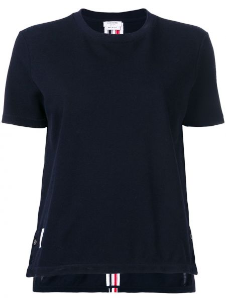T-shirt di cotone Thom Browne blu