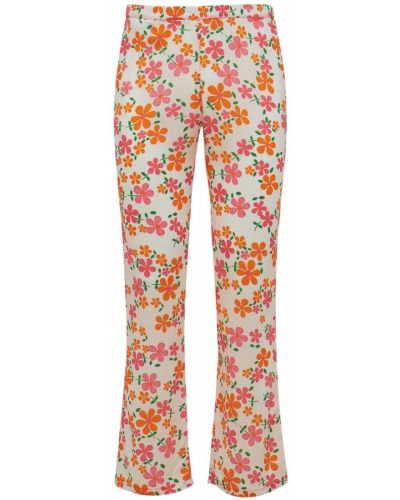 Pantaloni din viscoză cu model floral Erl