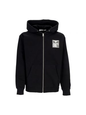 Fleece hoodie mit reißverschluss Obey schwarz