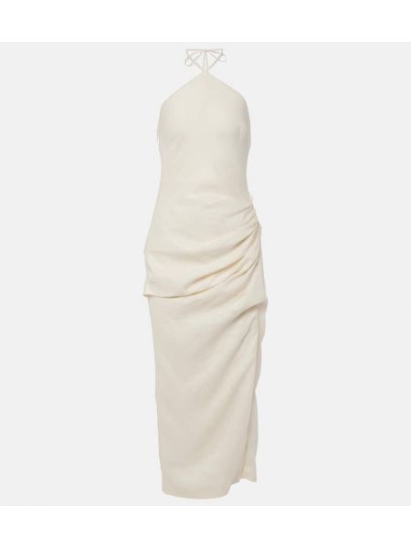Ленена макси рокля Simkhai бяло