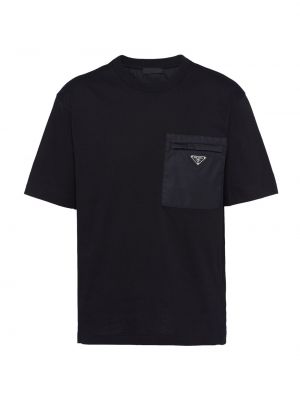 Нейлоновая футболка из джерси Prada черная