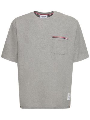 Trøje stribet bomuld t-shirt Thom Browne grå