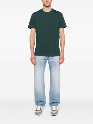 Bavlněné tričko s kulatým výstřihem James Perse zelené
