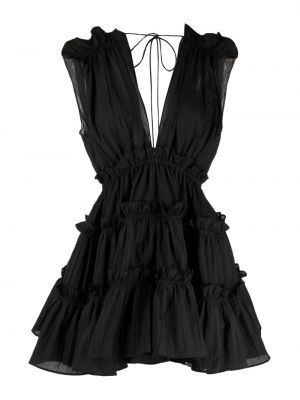 Sukienka koktajlowa z dekoltem w serek z falbankami Acler czarna