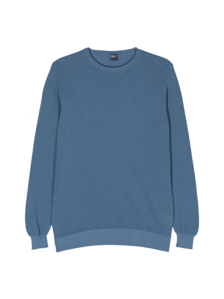 Dzianinowy sweter bawełniany Fedeli niebieski