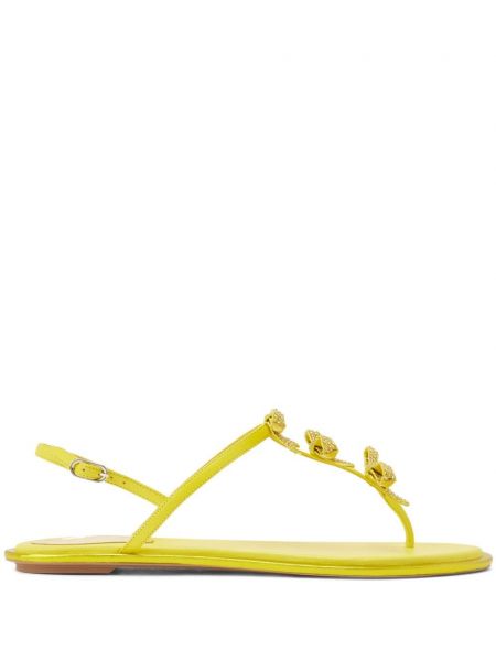 Sandały z kokardką skórzane Renè Caovilla żółte