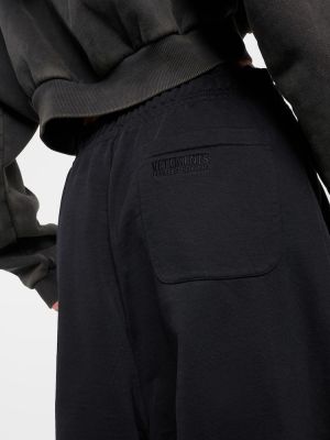 Voľné bavlnené nohavice s vysokým pásom Vetements čierna