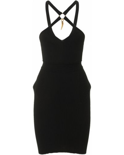 Viskózové mini šaty Roberto Cavalli čierna