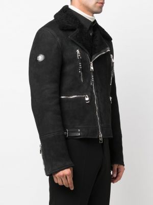 Semišová kožená bunda Alexander Mcqueen černá