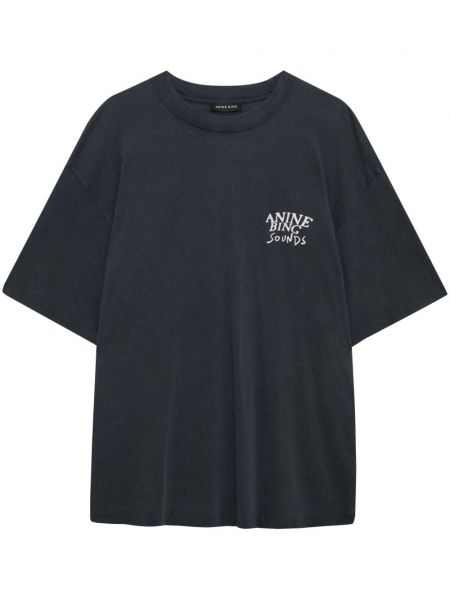 Hemd aus baumwoll mit rundem ausschnitt Anine Bing schwarz