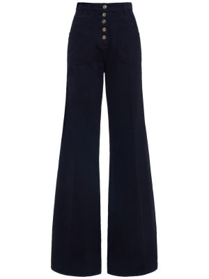Zvonové džíny s vysokým pasem Etro modré
