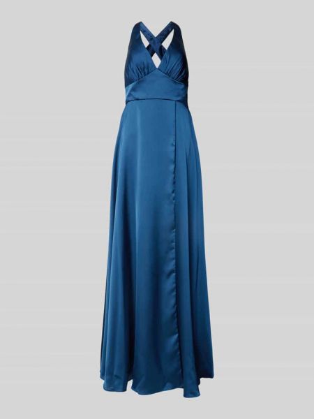 Sukienka wieczorowa z dekoltem w serek Luxuar błękitna