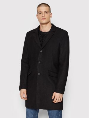 Μάλλινο παλτό Only & Sons μαύρο