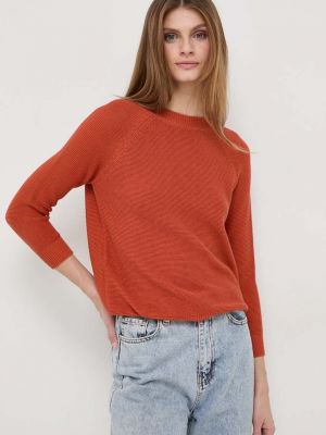 Sweter bawełniany Weekend Max Mara pomarańczowy