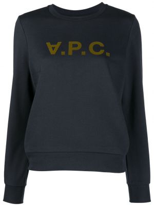 Sweatshirt mit rundhalsausschnitt mit print A.p.c. blau