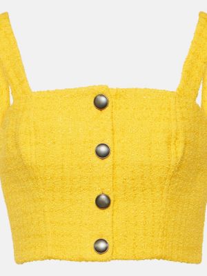 Crop top tweedowy Alessandra Rich żółty