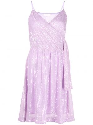 Mini obleka s cekini Liu Jo vijolična