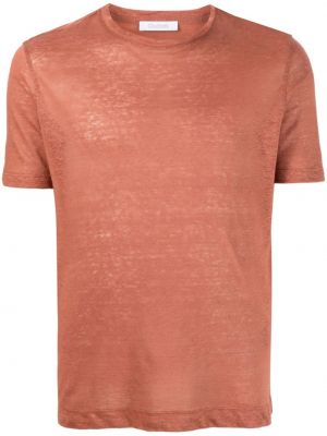Λινή μπλούζα Cruciani πορτοκαλί