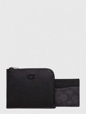 Usnjena denarnica Coach črna