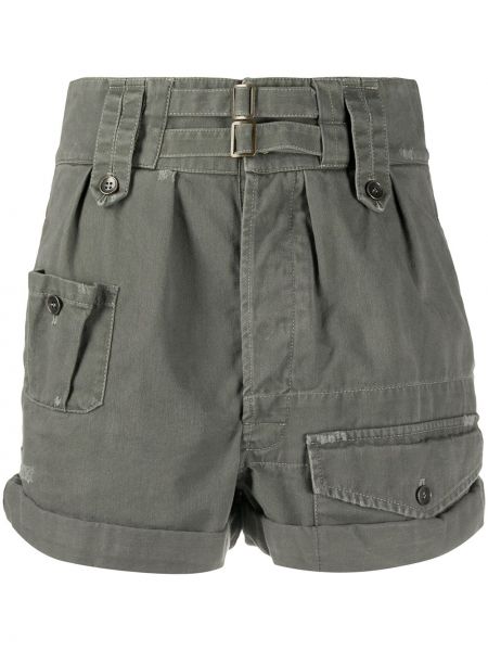 Pantalones cortos cargo de cintura alta Saint Laurent gris