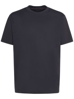 Camiseta de algodón de tela jersey Loro Piana azul