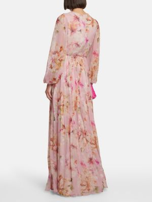 Sukienka długa z nadrukiem Costarellos różowa