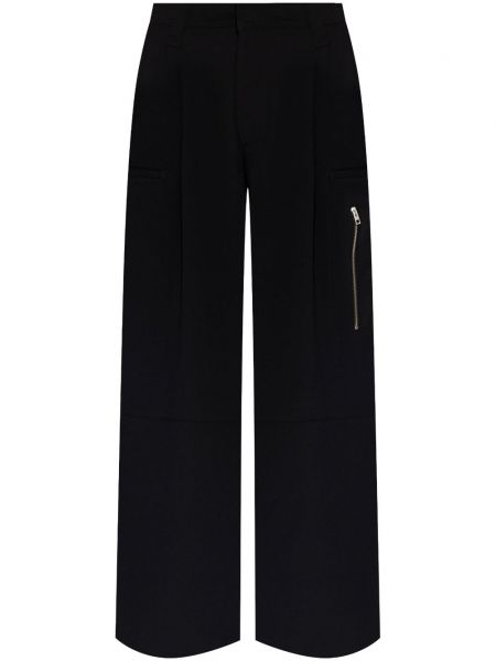 Панталон с ниска талия с джобове Ami Paris черно