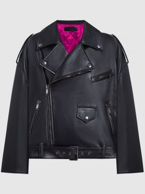 Чорна шкіряна куртка Valentino