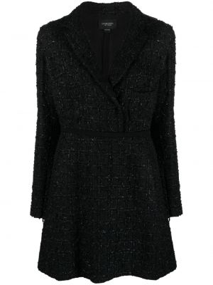 Tweed kleid mit v-ausschnitt Giambattista Valli schwarz