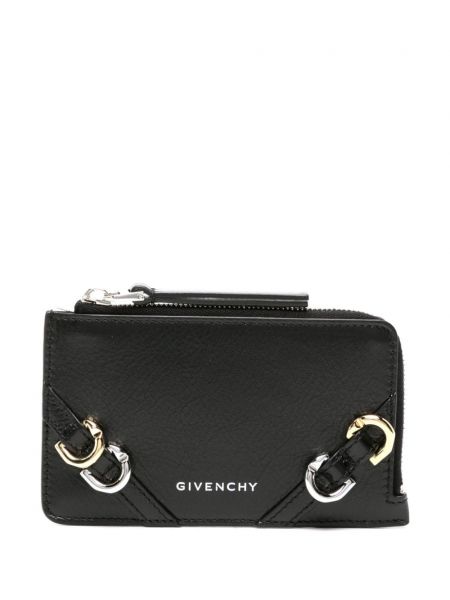 Iš natūralios odos piniginė Givenchy juoda