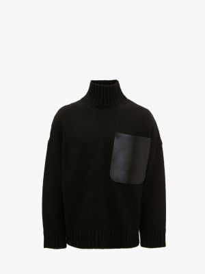 Кожаный свитер Jw Anderson черный