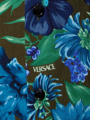 Viskózová košeľa Versace modrá