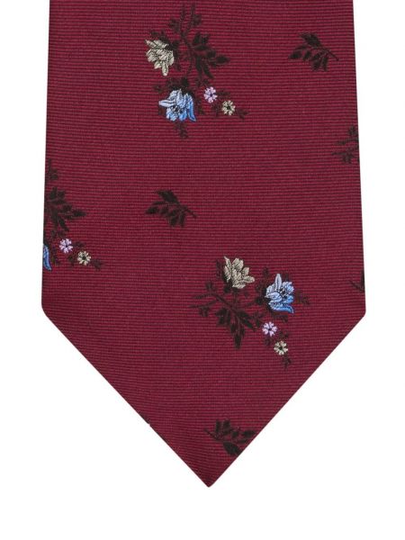 Jedwabny krawat w kwiatki żakardowy Etro