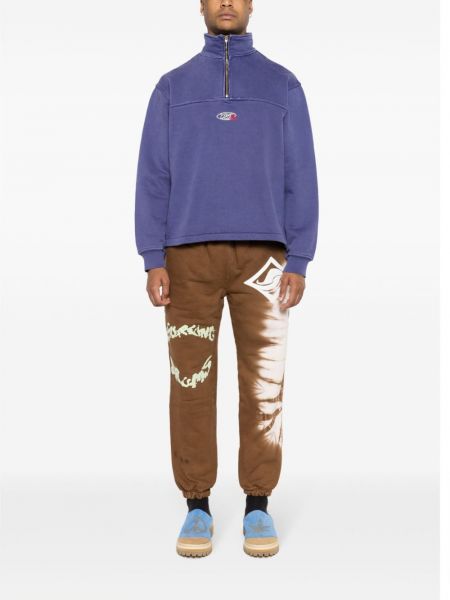 Džemperis ar rāvējslēdzēju ar izšuvumiem Piet violets