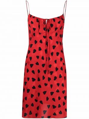 Herzmuster minikleid mit print Saint Laurent rot