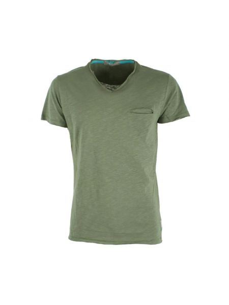T-shirt mit v-ausschnitt mit kurzen ärmeln mit taschen Yes Zee grün