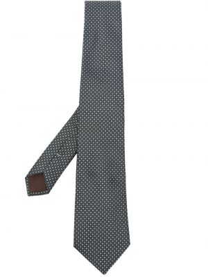 Cravată de mătase cu imprimeu geometric Canali albastru