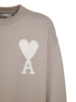 Вълнен пуловер от филц Ami Paris