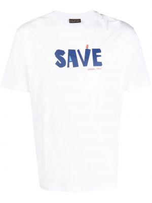 Тениска с принт Save The Duck бяло