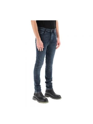 Jeans skinny ricamati slim fit con stampa Ksubi Blu
