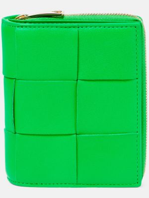 Зеленый кожаный кошелек Bottega Veneta