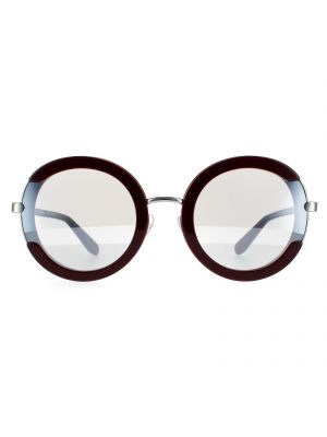 Круглые солнцезащитные очки Salvatore Ferragamo бордовые