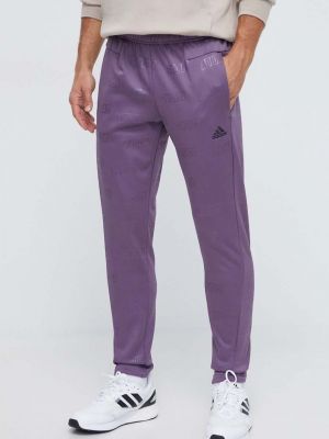 Панталон с принт Adidas виолетово