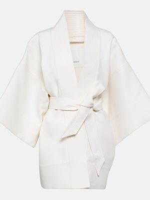 Jedwabna kurtka wełniana Wardrobe.nyc biała