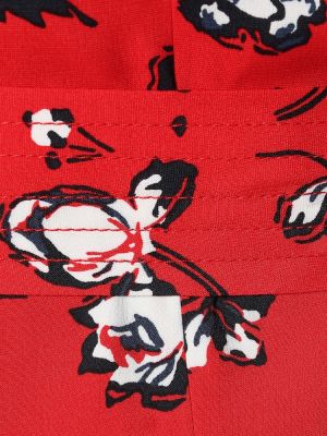 Midi haljina s cvjetnim printom Veronica Beard crvena