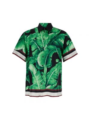 Jedwabna koszula Dolce And Gabbana zielona